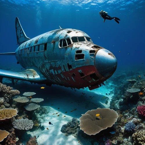 underwater diving,curtiss c-46 commando,boeing b-50 superfortress,underwater world,submersible,dornier 328,ocean underwater,seaplane,underwater playground,douglas dc-2,northrop grumman e-8 joint stars,sea life underwater,scuba diving,aquanaut,private plane,flying boat,plane wreck,douglas dc-3,under water,sunken ship,Photography,Fashion Photography,Fashion Photography 19