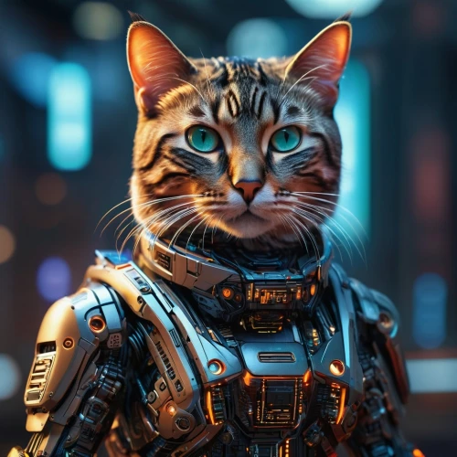 cat warrior,cat vector,chat bot,cyborg,cyberpunk,cat,cat image,toyger,nova,rex cat,tabby cat,cat sparrow,catlike,terminator,animal feline,breed cat,cybernetics,armored animal,sci-fi,sci - fi,Photography,General,Sci-Fi