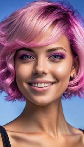 pixie-bob,pink hair,artificial hair integrations,magenta,pink background,natural cosmetic,barbie,portrait background,natural pink,cosmetic,pink vector,guava,ammo,pink double,cosmetic dentistry,a girl's smile,her,pink beauty,rose png,hd,Photography,General,Realistic