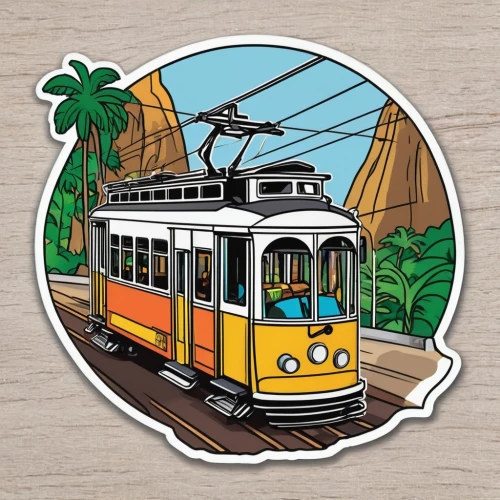 trolley train,tram car,cablecar,clipart sticker,street car,cable car,memphis tennessee trolley,light rail train,tramway,wooden train,tram,electric train,cable cars,cable railway,coaster,trolley bus,br badge,trolley,wooden railway,museum train,Unique,Design,Sticker