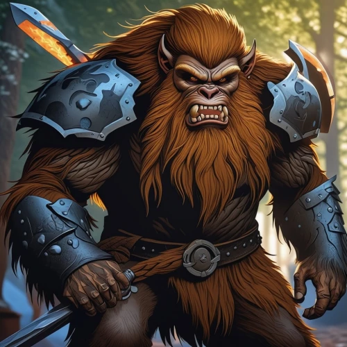 barbarian,forest king lion,northrend,dwarf sundheim,massively multiplayer online role-playing game,druid,ape,nordic bear,warlord,thorin,wolfman,neanderthal,dwarf,war monkey,dwarves,dane axe,kong,gorilla,king kong,huntsman,Photography,General,Realistic