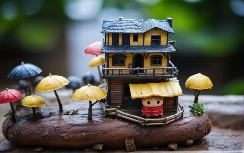 miniature house,fairy house,wooden birdhouse,little house,mushroom landscape,dolls houses,the gingerbread house,wooden houses,gingerbread house,stilt houses,wooden toys,insect house,wooden house,bird house,small house,miniature figures,popeye village,thatched cottage,wooden hut,thatch umbrellas,Photography,General,Cinematic