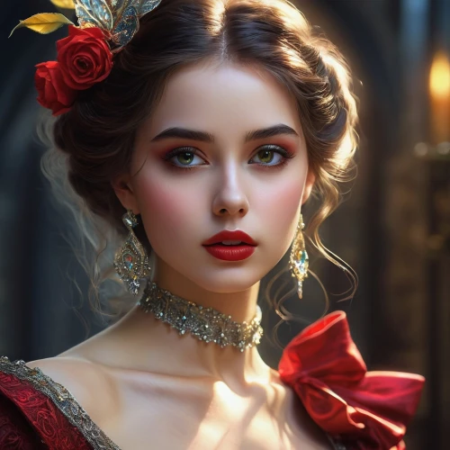 romantic portrait,victorian lady,fantasy portrait,romantic look,queen of hearts,lady in red,red rose,fantasy art,cinderella,red gown,enchanting,mystical portrait of a girl,fairy tale character,portrait of a girl,gothic portrait,vintage makeup,the carnival of venice,scarlet witch,fairy queen,romantic rose,Photography,Documentary Photography,Documentary Photography 37