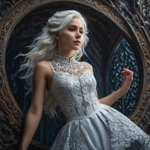 white rose snow queen,the snow queen,ice queen,elsa,white winter dress,cinderella,eternal snow,winterblueher,suit of the snow maiden,silver wedding,bridal clothing,ice princess,white walker,fantasy woman,enchanting,fantasy portrait,bridal veil,game of thrones,bridal dress,celtic queen,Photography,General,Fantasy