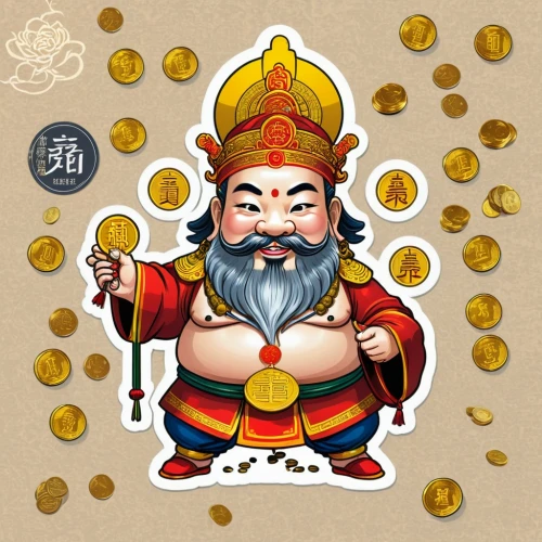 china cny,yuan,sadhu,yi sun sin,vajrasattva,qi-gong,rupee,happy chinese new year,bianzhong,chinese icons,hanuman,alibaba,zui quan,hwachae,game illustration,sadhus,gold shop,shuanghuan noble,khlui,xing yi quan,Unique,Design,Sticker