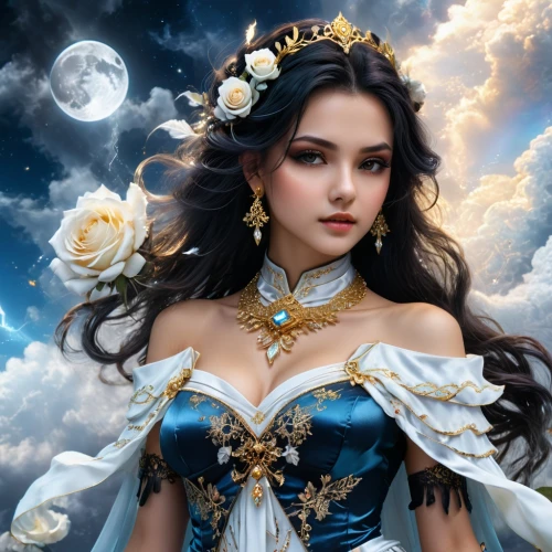 fantasy art,fantasy picture,fantasy portrait,fantasy woman,blue moon rose,white rose snow queen,queen of the night,fairy queen,zodiac sign libra,fairy tale character,mystical portrait of a girl,fantasy girl,moonflower,blue enchantress,sorceress,horoscope libra,the enchantress,celtic woman,sky rose,enchanting,Photography,General,Fantasy