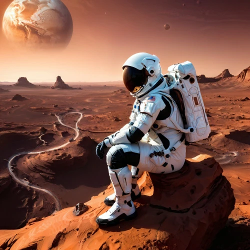 robot in space,mission to mars,red planet,mars probe,planet mars,spacesuit,astronaut suit,mars rover,martian,mars i,space art,sci fiction illustration,astronautics,space-suit,space suit,spacewalks,astronaut,space tourism,io,space walk