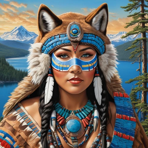 native american indian dog,pocahontas,shamanic,american indian,first nation,native american,the american indian,shamanism,totem animal,indigenous painting,amerindien,native,cherokee,tribal chief,indigenous culture,indigenous,warrior woman,indian headdress,howling wolf,tamaskan dog,Unique,Design,Knolling