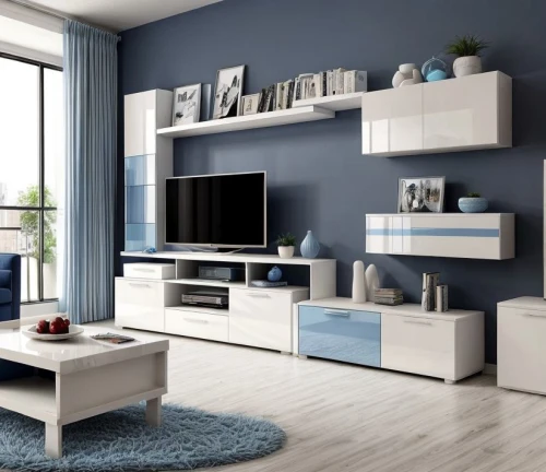modern decor,modern room,tv cabinet,entertainment center,contemporary decor,search interior solutions,danish furniture,modern living room,furniture,interior modern design,interior decoration,furnitures,livingroom,family room,home interior,mazarine blue,blue room,tv set,interior design,blue and white