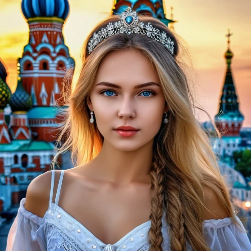 eurasian,kremlin,russian folk style,girl wearing hat,ukrainian,russian,saint basil's cathedral,the kremlin,russia,red russian,girl in a historic way,russian traditions,russian culture,russian holiday,romantic portrait,princess crown,moscow,fairy tale character,tatarstan,ukraine,Photography,General,Realistic