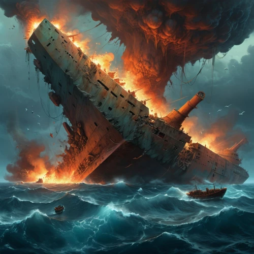 ship wreck,the wreck of the ship,shipwreck,sunken ship,the wreck,ironclad warship,sinking,maelstrom,life raft,boat wreck,rescue and salvage ship,steam frigate,sea fantasy,the storm of the invasion,ghost ship,sea storm,oil tanker,rotten boat,nature's wrath,capsize,Conceptual Art,Daily,Daily 13