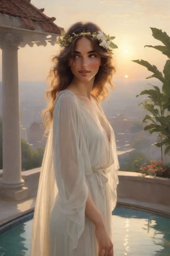 capri,aphrodite,angelic,goddess,honeymoon,breathtaking,vintage angel,hula,enchanting,angel,paloma,ethereal,yogananda,milkmaid,fantasy woman,a woman,priestess,moana,cleopatra,sun bride,Photography,Natural