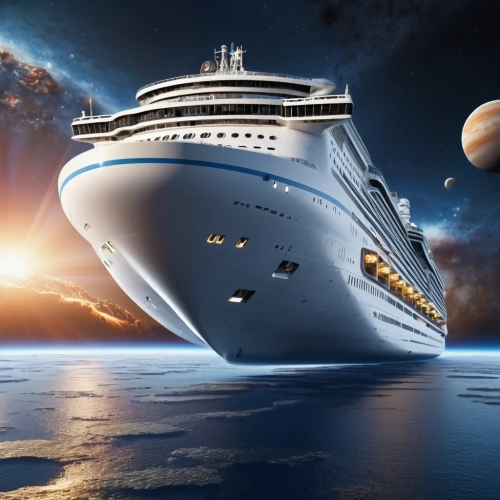 sea fantasy,cruise ship,passenger ship,troopship,star ship,costa concordia,ship releases,ocean liner,ship travel,heliosphere,victory ship,flagship,the ship,constellation swan,space tourism,aurora australis,blue planet,ship traffic jams,digital compositing,starship,Photography,General,Realistic