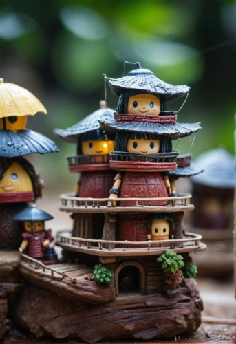 japanese garden ornament,korean folk village,kokeshi,fairy house,japanese umbrellas,stone pagoda,miniature house,japanese shrine,miniature figures,asian architecture,kokeshi doll,japanese lantern,wooden figures,japanese architecture,japanese culture,fairy village,mud village,mushroom landscape,japanese icons,ginkaku-ji,Photography,General,Cinematic