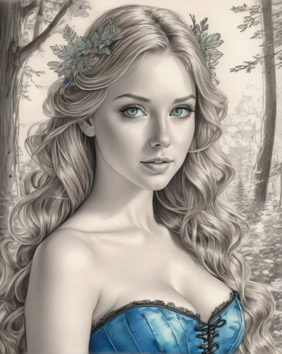faerie,celtic woman,fantasy portrait,faery,fantasy art,fairy tale character,jessamine,celtic queen,blue enchantress,fairy queen,blue hydrangea,dryad,holly blue,blue moon rose,elsa,blue rose,white rose snow queen,mermaid background,fantasy picture,the snow queen,Illustration,Black and White,Black and White 30