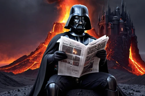darth vader,vader,imperial,darth wader,newspaper fire,overtone empire,reading the newspaper,newspaper reading,empire,imperial crown,burnt pages,republic,starwars,read a book,the throne,lecture,emperor,reading material,emperor of space,throne,Photography,Artistic Photography,Artistic Photography 11