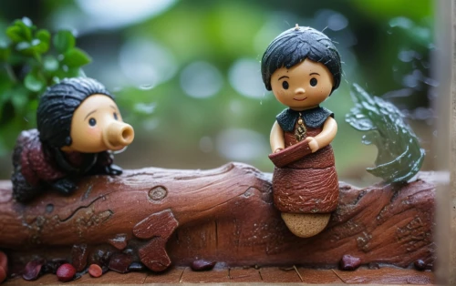 wood carving,wooden figures,clay figures,clay animation,wood art,girl and boy outdoor,carved wood,wooden doll,miniature figures,garden decoration,wooden figure,worry doll,garden decor,incense burner,figurines,kokeshi doll,figurine,garden statues,miniature figure,japanese garden ornament,Photography,General,Cinematic