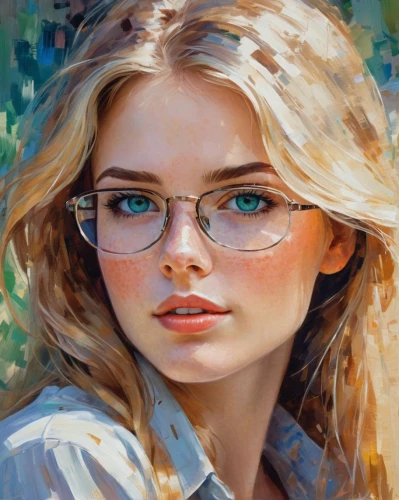 girl portrait,oil painting,portrait of a girl,mystical portrait of a girl,romantic portrait,young woman,oval frame,reading glasses,oil painting on canvas,silver framed glasses,girl studying,fantasy portrait,artist portrait,girl drawing,face portrait,blond girl,art painting,child portrait,girl in the garden,photo painting,Conceptual Art,Oil color,Oil Color 10