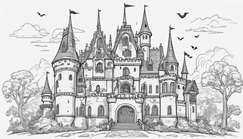gothic architecture,fairy tale castle,haunted cathedral,gothic church,fairytale castle,nidaros cathedral,coloring page,cathedral,gothic style,castle of the corvin,ghost castle,haunted castle,hand-drawn illustration,castle,disney castle,coloring pages,witch's house,monastery,gothic,witch house,Photography,General,Realistic