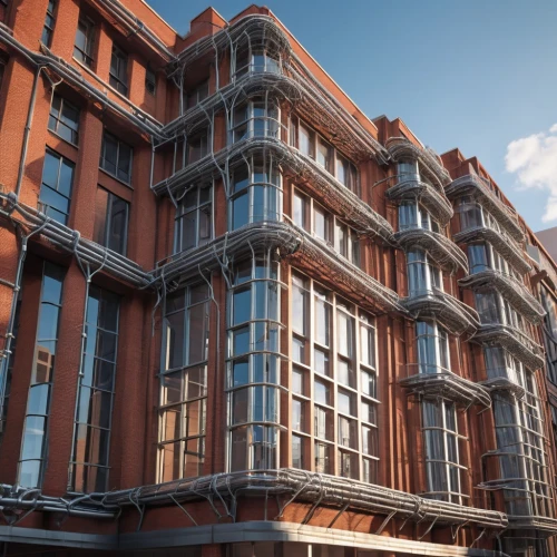 glass facades,3d rendering,hoboken condos for sale,beautiful buildings,art nouveau,kirrarchitecture,render,london buildings,3d render,red brick,steel scaffolding,3d rendered,art nouveau design,drexel,jewelry（architecture）,grand hotel,red bricks,glass facade,french building,hafencity