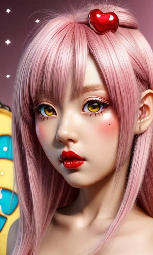 cosmetic,fantasy girl,painter doll,doll's facial features,cosmetic brush,fantasy portrait,candy island girl,artist doll,oil cosmetic,anime girl,fairy tale character,anime 3d,3d fantasy,cosmetics,heart candy,girl doll,female doll,fantasy woman,evil fairy,natural cosmetic