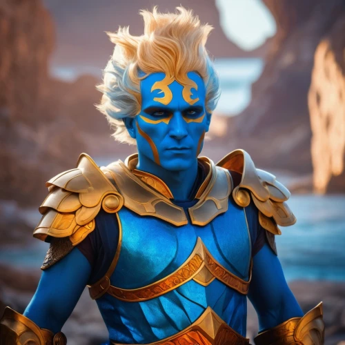 avatar,sea god,kadala,garuda,blue enchantress,male elf,god of the sea,vegeta,goku,poseidon god face,om,skordalia,alien warrior,blue demon,male character,tiber riven,coral guardian,ora,symetra,triton,Photography,General,Fantasy