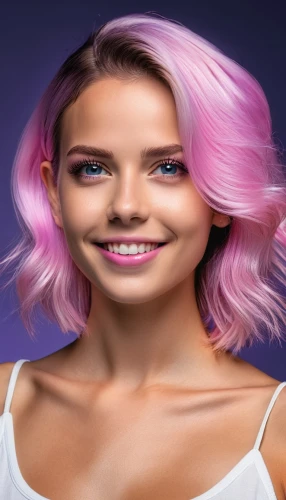 pink hair,pink background,portrait background,artificial hair integrations,purple background,magenta,natural cosmetic,olallieberry,adobe photoshop,cosmetic,rose png,pink vector,hd,pink double,her,photoshop school,barbie,photoshop manipulation,edit,tooth bleaching,Photography,General,Realistic