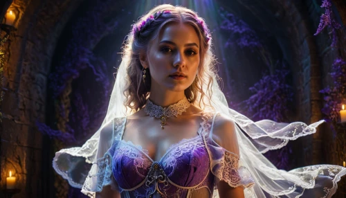rapunzel,celtic woman,fantasy woman,violet head elf,the snow queen,sorceress,the enchantress,fantasy picture,fairy queen,celtic queen,cinderella,la violetta,blue enchantress,faerie,fantasy art,elven,bridal veil,fairy tale character,ice queen,tangled,Photography,General,Fantasy