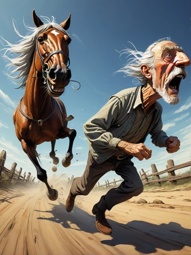 horse running,man and horses,play horse,horse race,horse racing,horseman,horsemen,western riding,two-horses,gallop,skull racing,game illustration,horse herder,horses,laughing horse,wild west,equine,endurance riding,galloping,steppe,Illustration,Realistic Fantasy,Realistic Fantasy 33