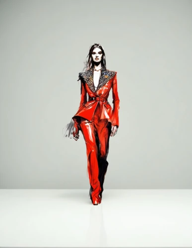 fashion design,fashion illustration,silk red,flamenco,matador,fashion vector,harlequin,costume design,suit of the snow maiden,red coat,lady in red,runway,man in red dress,silk,tisci,red cape,cruella de ville,the fur red,red milan,red gown