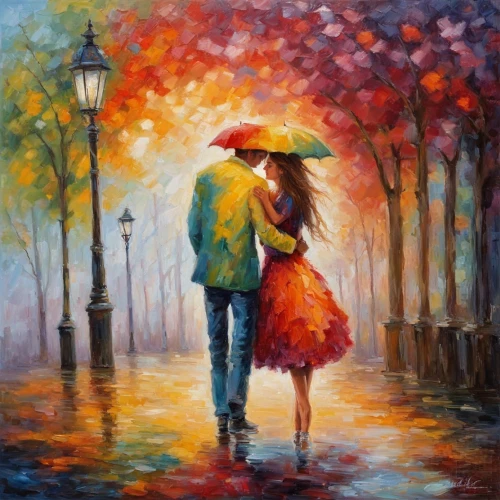 walking in the rain,romantic scene,dancing couple,romantic portrait,oil painting on canvas,love in the mist,loving couple sunrise,art painting,young couple,in the rain,man with umbrella,oil painting,umbrellas,couple in love,two people,romantic look,beautiful couple,romantic,love couple,promenade