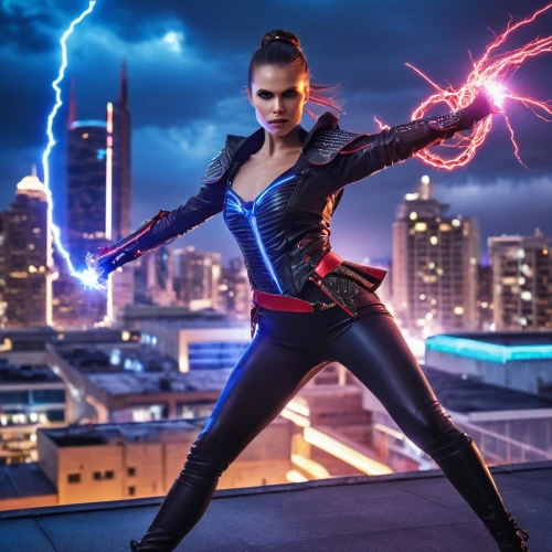 electro,symetra,electrified,lightning bolt,electric,sprint woman,fierce,awesome arrow,super heroine,lightning,wonder woman city,digital compositing,visual effect lighting,lena,mulan,super woman,fusion photography,marvelous,merc,power icon,Photography,General,Realistic