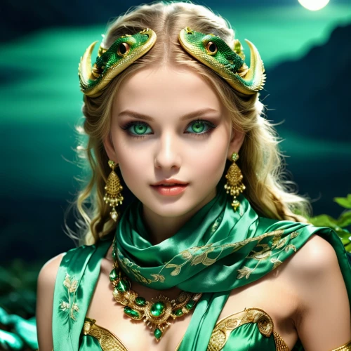 emerald,celtic queen,fantasy art,elven,faery,faerie,celtic woman,fantasy portrait,sorceress,the enchantress,princess anna,fantasy girl,green dragon,green eyes,green,fantasy picture,fantasy woman,oriental princess,jessamine,miss circassian,Photography,Documentary Photography,Documentary Photography 31