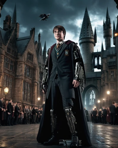 hogwarts,harry potter,potter,king of the ravens,cosplay image,wizardry,albus,harry,broomstick,gothic portrait,imperial coat,frock coat,photo manipulation,wizard,wicked,photoshop manipulation,newt,bran,overcoat,count,Conceptual Art,Sci-Fi,Sci-Fi 09