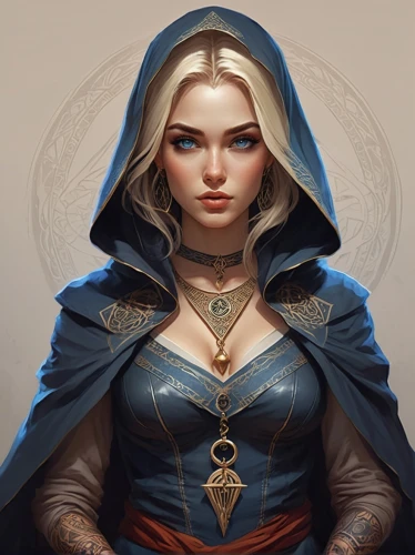 sorceress,fantasy portrait,jaya,zodiac sign libra,elven,priestess,female warrior,mage,libra,mara,sterntaler,fantasy art,wood elf,cloak,caerula,dodge warlock,elsa,the enchantress,fantasy woman,oracle girl,Conceptual Art,Fantasy,Fantasy 17