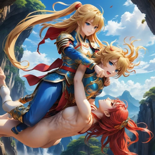 meteora,link,game illustration,darjeeling,she feeds the lion,super mario brothers,mother and daughter,cg artwork,asuka langley soryu,nami,would a background,yang,elza,piggyback,fantasia,princesses,hand in hand,playmat,fantasy picture,two lion,Illustration,Japanese style,Japanese Style 03