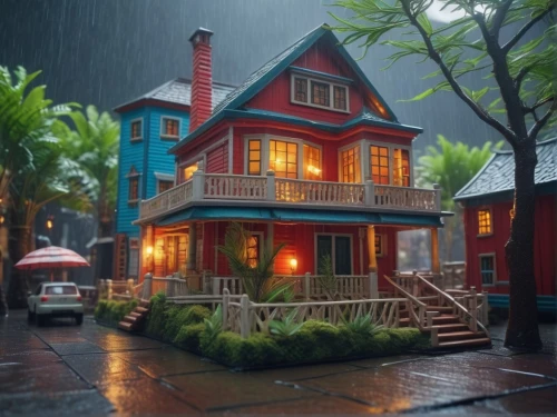 wooden houses,wooden house,miniature house,apartment house,little house,rainy day,rainy,lonely house,summer cottage,crooked house,small house,studio ghibli,victorian house,raindops,heavy rain,rainy season,tropical house,rainstorm,beautiful home,house in the forest,Photography,General,Fantasy