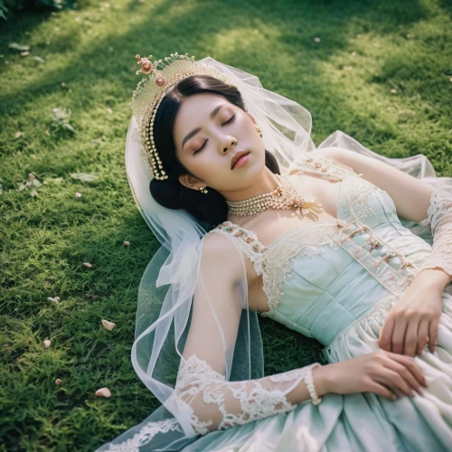 dead bride,girl lying on the grass,sleeping beauty,cinderella,the sleeping rose,fairy queen,sun bride,sleeping rose,victorian lady,bridal dress,quinceanera dresses,quinceañera,bridal clothing,a princess,crinoline,jessamine,bridal,bridal jewelry,ball gown,garden fairy,Photography,General,Realistic