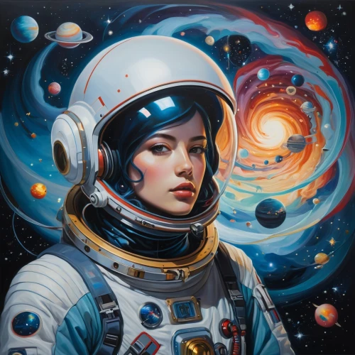 space art,astronaut,astronautics,sci fiction illustration,cosmonaut,spacefill,spacesuit,andromeda,yuri gagarin,space,astronauts,outer space,space-suit,space suit,astro,lost in space,cosmos,oil painting on canvas,cosmonautics day,spacewalks,Illustration,Realistic Fantasy,Realistic Fantasy 24