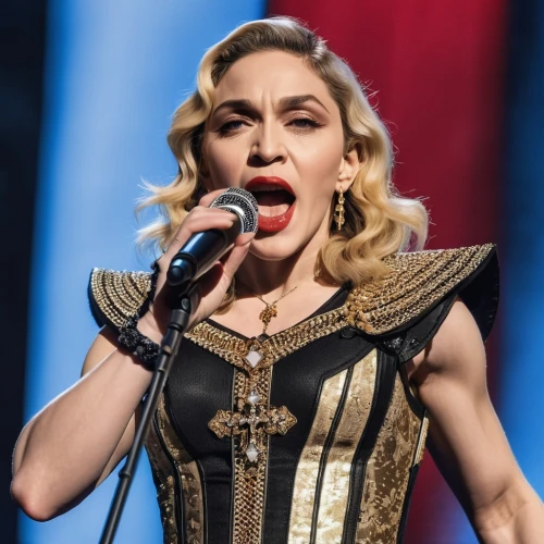 madonna,mic,applause,aging icon,vocal,singing,microphone stand,queen,playback,microphone,worship,performing,wireless microphone,queen bee,pop music,live performance,marina,holy maria,power icon,sledgehammer,Photography,General,Realistic