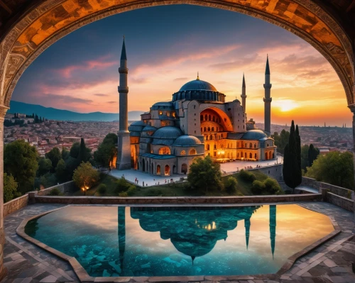 turkey,blue mosque,sultan ahmed mosque,turkey tourism,sultan ahmet mosque,hagia sofia,hagia sophia mosque,istanbul,mosques,grand mosque,constantinople,big mosque,ottoman,istanbul city,turkish,ramazan mosque,ayasofya,sultan ahmed,city mosque,byzantine architecture,Photography,General,Fantasy