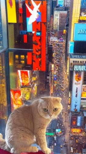 time square,times square,big apple,big city,newyork,tom cat,cat image,new york,bird's eye view,red tabby,my cat,manhattan,skycraper,tabby cat,cat sparrow,ginger cat,lucky cat,she-cat,i love my cat,top of the rock