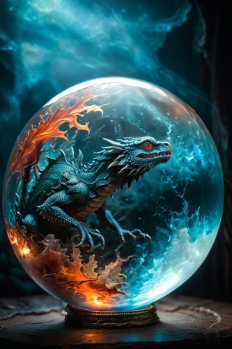 crystal ball-photography,crystal ball,glass sphere,fantasy picture,fantasy art,3d fantasy,dragon fire,painted dragon,waterglobe,charizard,liquid bubble,fire breathing dragon,glass signs of the zodiac,dragon,frozen bubble,snowglobes,dragons,draconic,swirly orb,dragon of earth,Photography,General,Fantasy