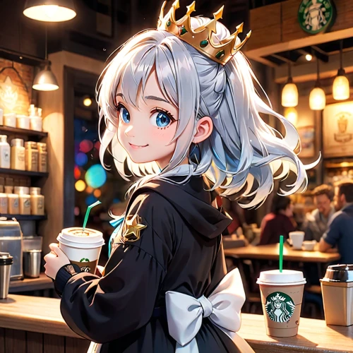 starbucks,barista,coffee background,hojicha,macchiato,crown render,constellation unicorn,drinking coffee,cute coffee,white sip,heart with crown,tiara,mocaccino,sip,coffee drink,latte,frappé coffee,crown,hot drinks,medusa,Anime,Anime,Cartoon