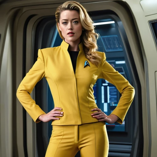 yellow jumpsuit,yvonne strahovski,star trek,yellow,navy suit,captain marvel,aurora yellow,passengers,yellow and black,trek,sprint woman,the suit,canary,space-suit,wallis day,female doctor,pantsuit,female hollywood actress,flight attendant,bumblebee,Photography,General,Realistic