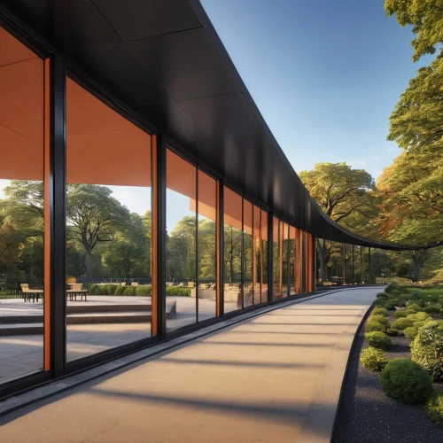 corten steel,landscape designers sydney,glass facade,daylighting,landscape design sydney,archidaily,aileron,walkway,glass facades,structural glass,colonnade,window film,glass wall,mclaren automotive,ornamental dividers,prefabricated buildings,the garden society of gothenburg,chancellery,3d rendering,tree-lined avenue,Photography,General,Realistic