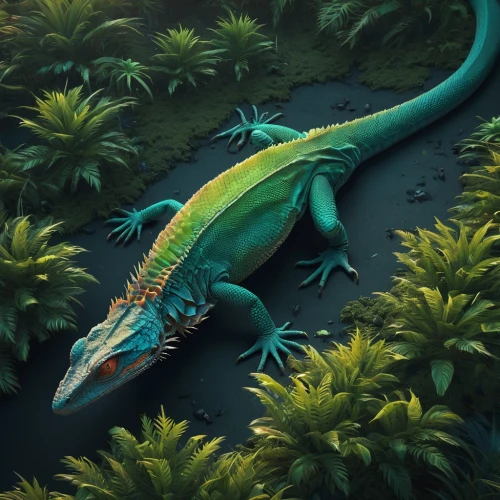emerald lizard,iguanidae,cretoxyrhina,eleutherodactylus,chroicocephalus ridibundus,green dragon,real gavial,painted dragon,tirannosaurus,iguania,green lizard,crocodilian,little alligator,gavial,cynorhodon,landmannahellir,alligator,whiptail,crocodilian reptile,crocodile,Conceptual Art,Sci-Fi,Sci-Fi 11