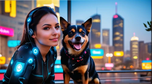 electronic signage,neon human resources,led display,dogecoin,led-backlit lcd display,girl with dog,digiart,digital compositing,ai,artificial intelligence,3d background,pet black,image manipulation,web banner,red heeler,chatbot,rottweiler,alipay,color dogs,cyberpunk,Photography,General,Realistic