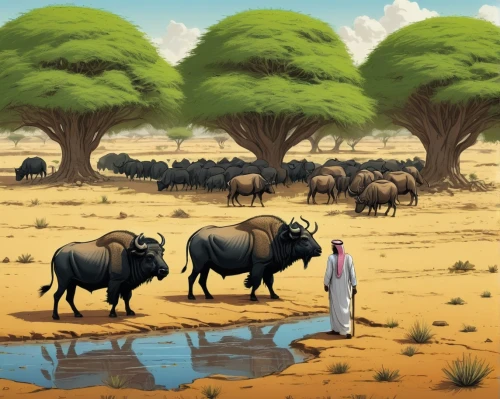watering hole,cartoon elephants,wildebeest,elephant herd,the dry season,tsavo,serengeti,african elephants,water hole,elephant camp,buffalo herd,water buffalo,desertification,elephantine,elephants,etosha,dromedaries,africa,african buffalo,sudan,Conceptual Art,Daily,Daily 02
