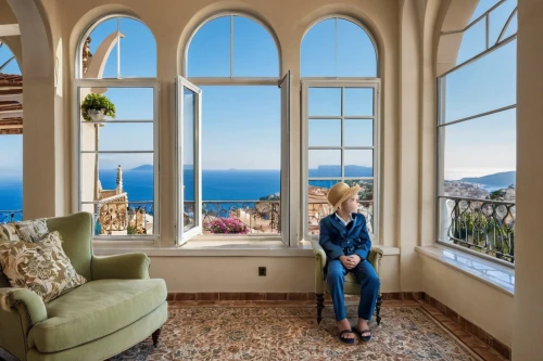 window with sea view,sicily window,blonde woman reading a newspaper,big window,ocean view,positano,santa barbara,window view,sanji,taormina,window treatment,portofino,liguria,french windows,casa fuster hotel,with a view,the living room of a photographer,airbnb icon,nerja,camogli,Photography,General,Realistic